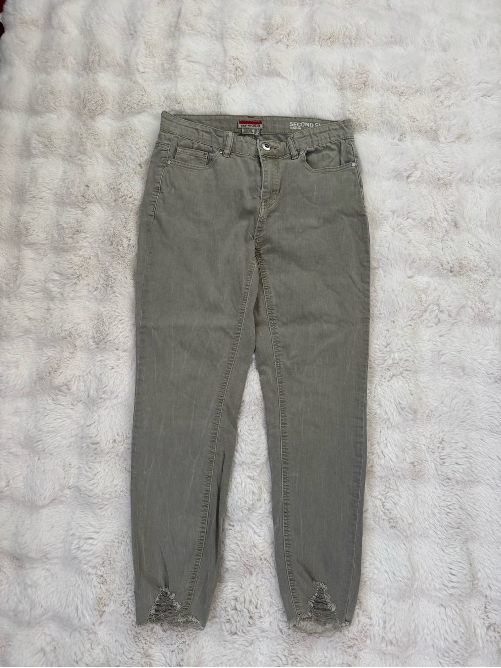 Women’s Skinny Jeans - Olive Gray - Picture 2 of 6